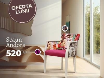 Andora scaun brate tapitat cu stofa