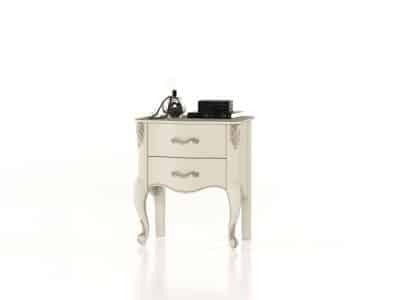 Marocco noptiera cu 2 sertare, alba